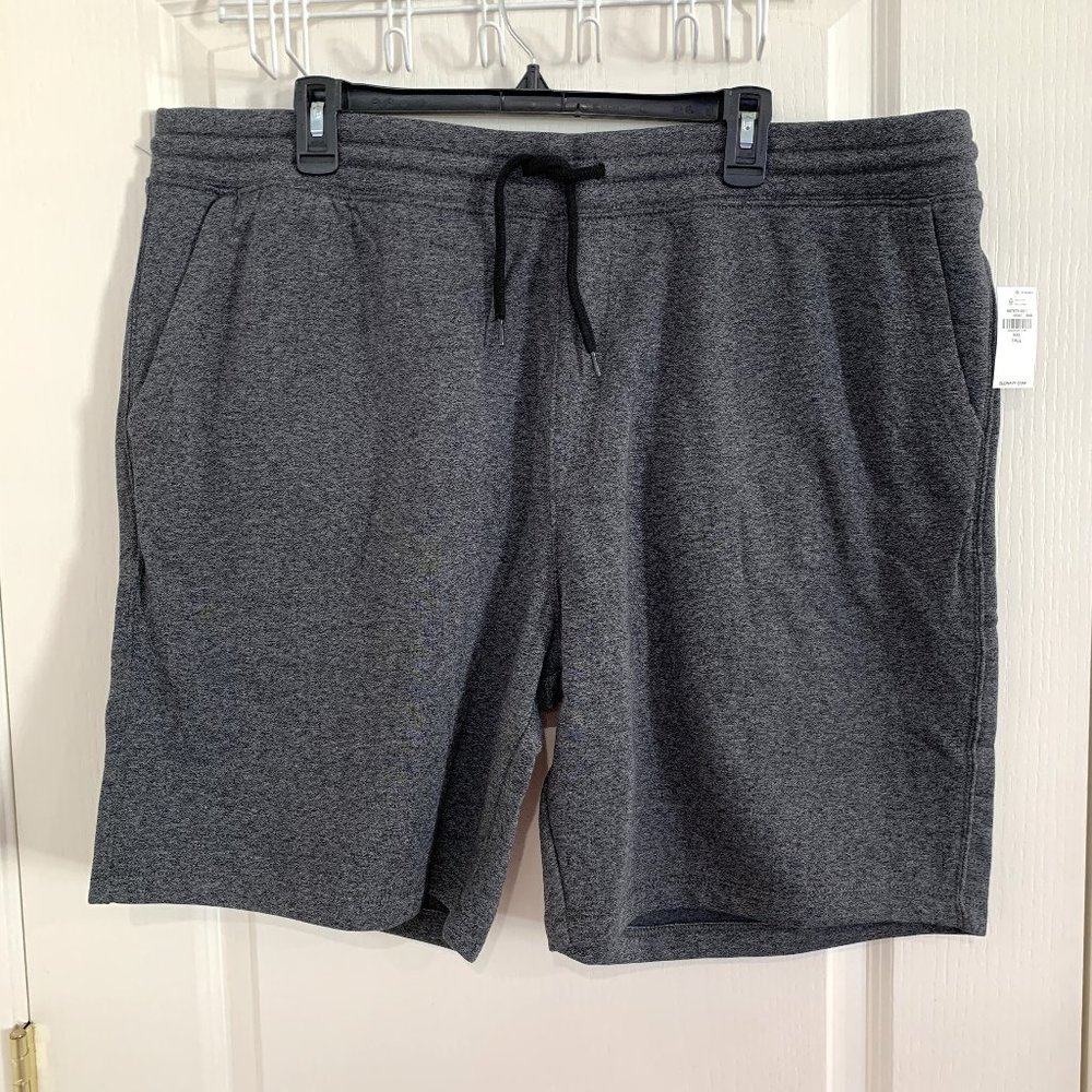 Old Navy Fleece Jogger Sweat Shorts Black Heather Men’s Size XXL Tall NEW